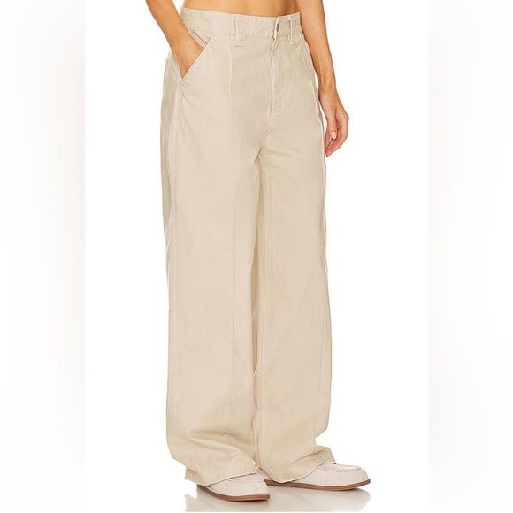 NWT HELSA Workwear Oversized Pants Taupe khaki wide leg Revolve M - Picture 4 of 15